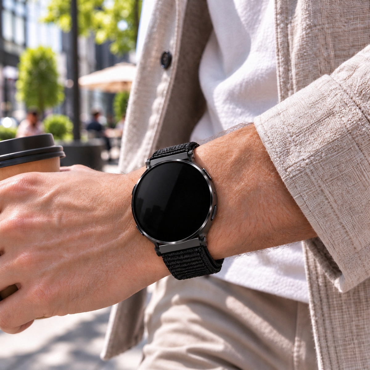 SYNCRBAND standard quick-release watch and Fitbit Air hybrid nylon band — view 6; devices not included
