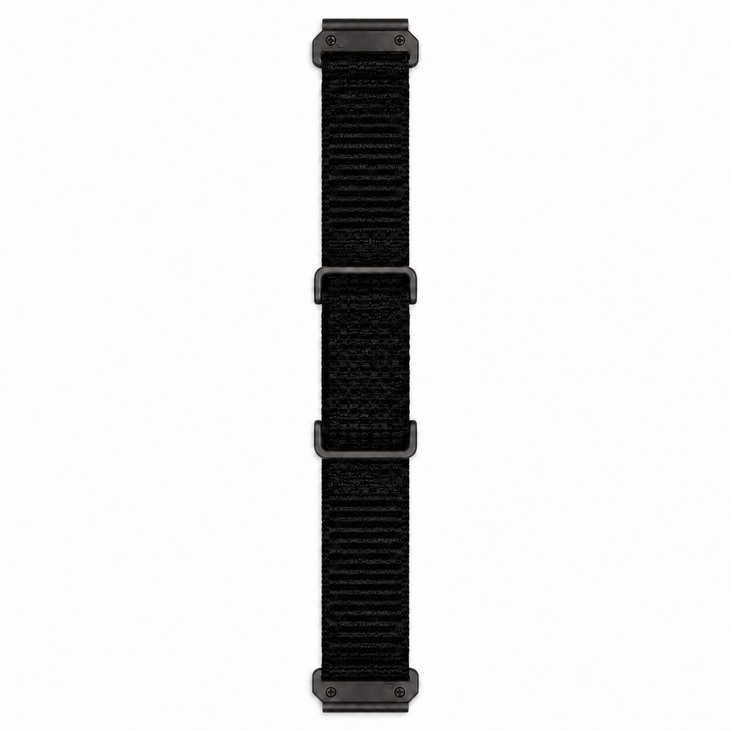Garmin QuickFit 22/26mm and Fitbit Air hybrid nylon band, view 1; devices not included