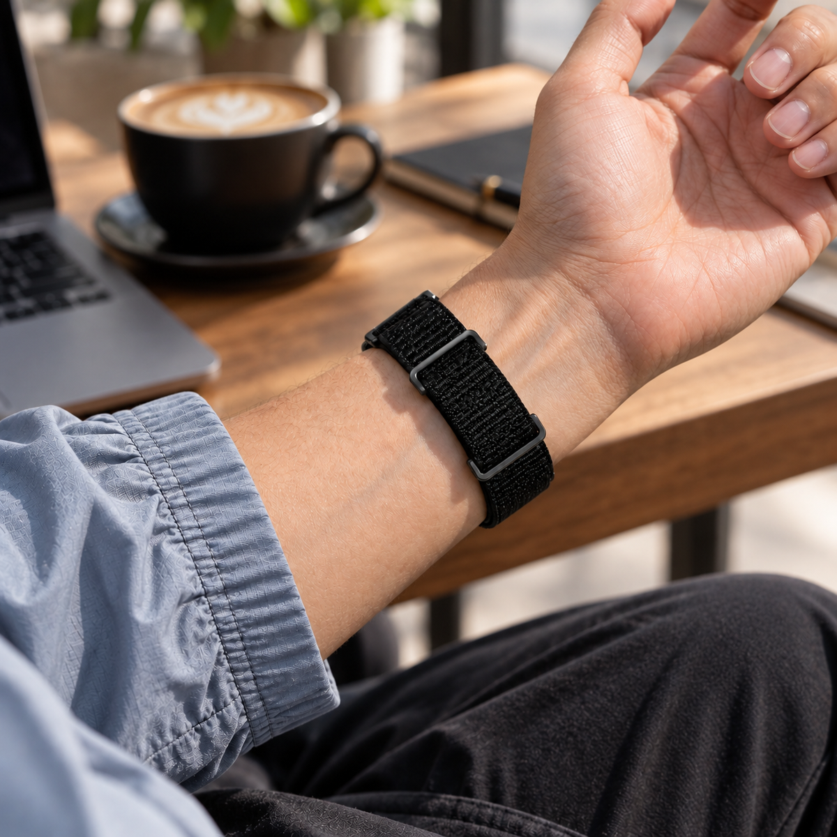 Garmin QuickFit 22/26mm and Fitbit Air hybrid nylon band, view 6; devices not included