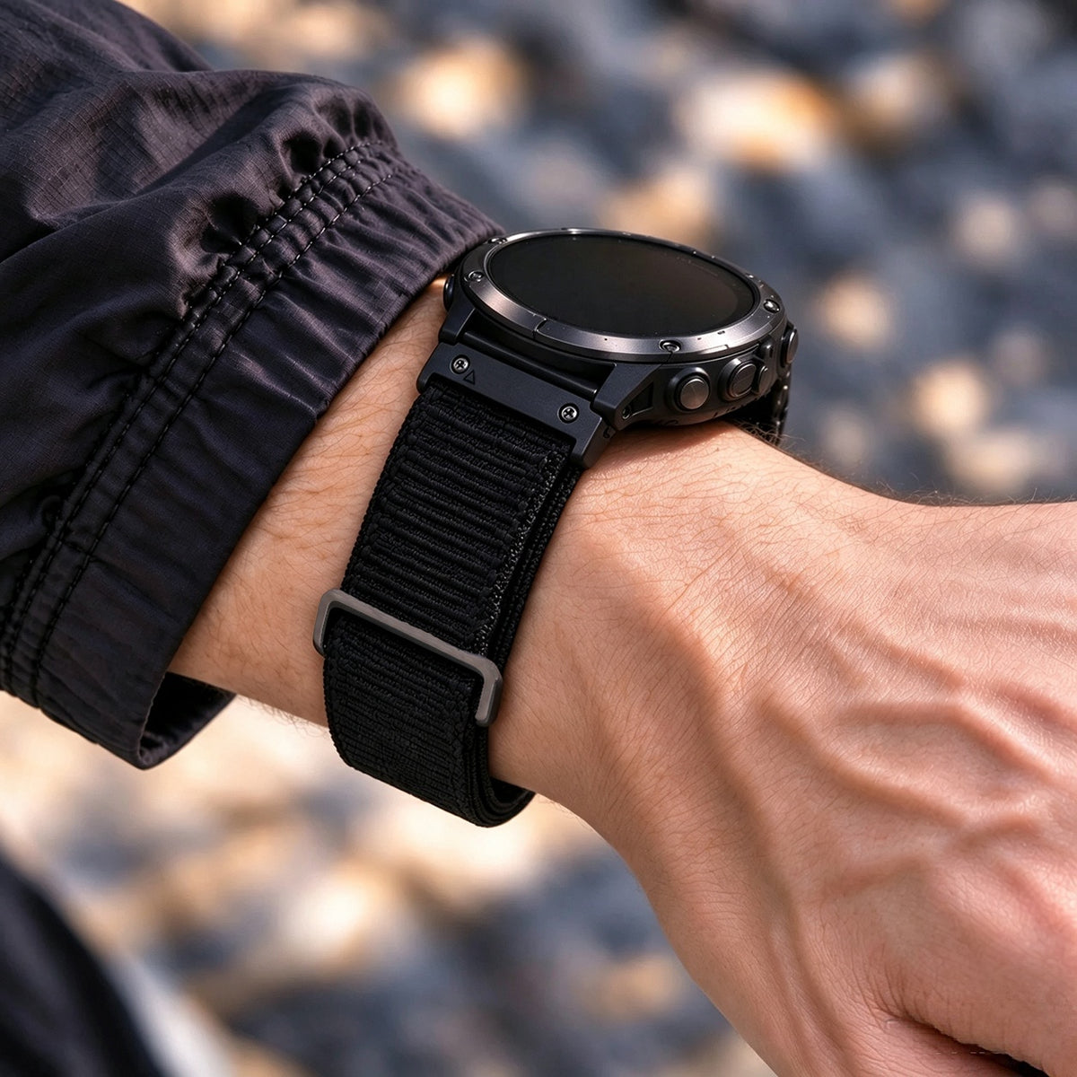 Garmin QuickFit 22/26mm and Fitbit Air hybrid nylon band, view 8; devices not included