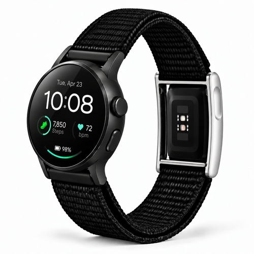 سوار نايلون مزدوج يجمع ساعة بموصل Quick Release وWHOOP 5.0 أو MG — منظر 4